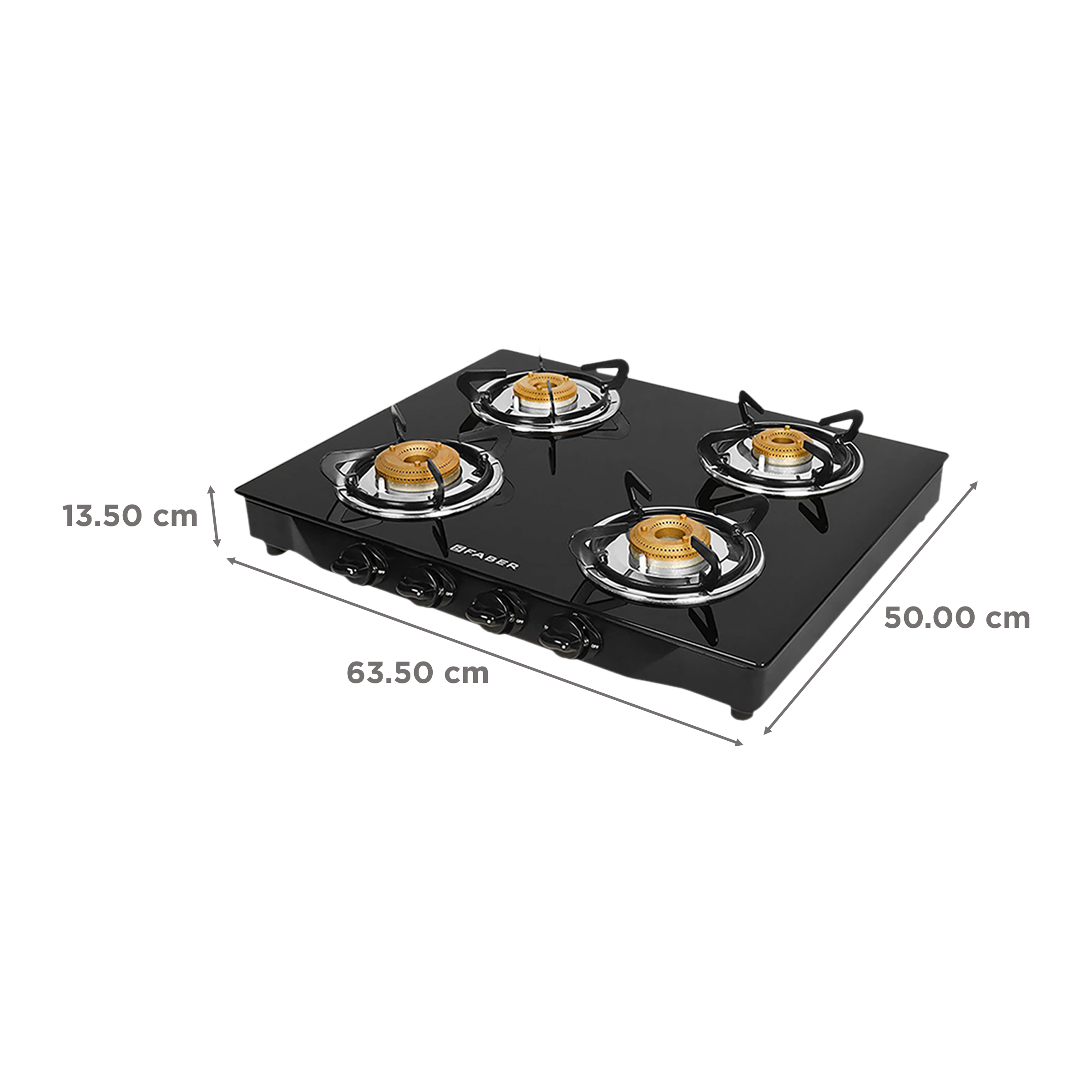 Buy Faber Jumbo 4BB BK AI Toughened Glass Top 4 Burner Automatic Gas
